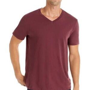 Atm Anthony Thomas Melillo Mens Burgundy V-Neck T-Shirt  L57126 Size XL